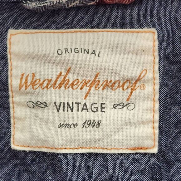 Weatherproof Vintage Red and Navy plaid Flannel Button Down Shirt Size XL - Picture 7 of 11